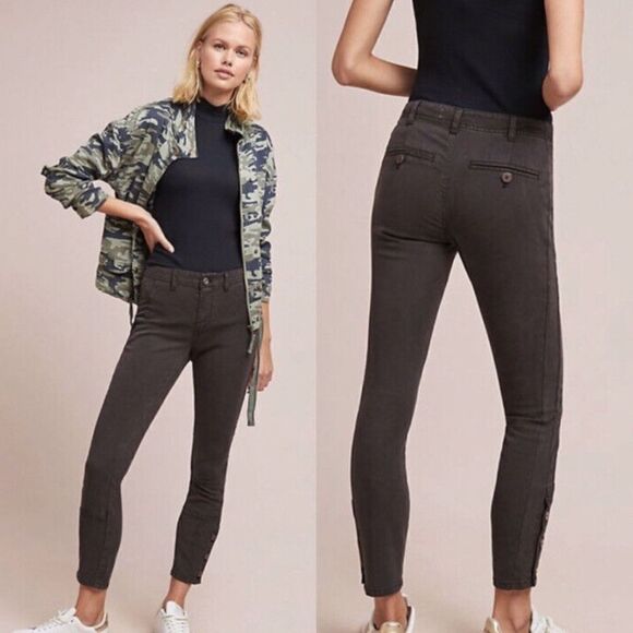 Anthropologie Corduroy Utility Skinny Pant Buttons Size 29 - Picture 1 of 10